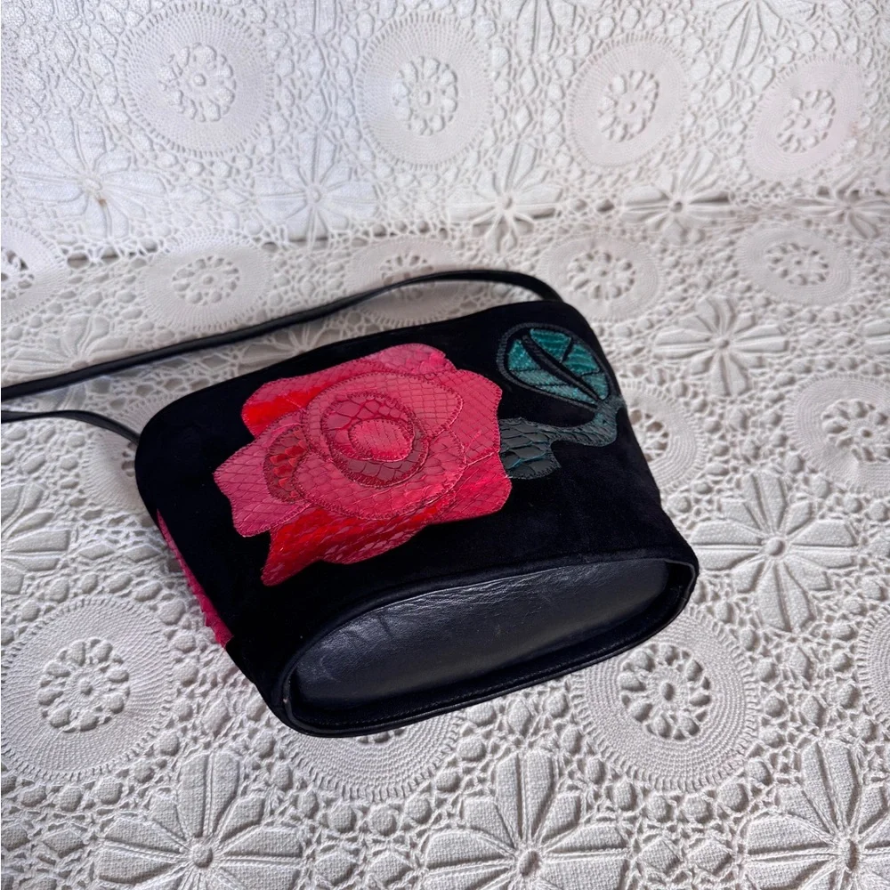 Vintage Carlos Vintage  Falchi Black Suede Crossbody Bag‎
